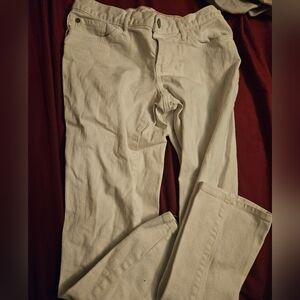 Womens White Eddie Bauer Boyfriend Jeans Size 4 Straight Leg